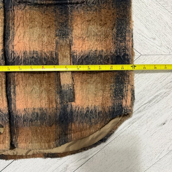 American Eagle | Lined Brushed Plaid Neutral Tone Jacket - Size M - Picture 14 of 14